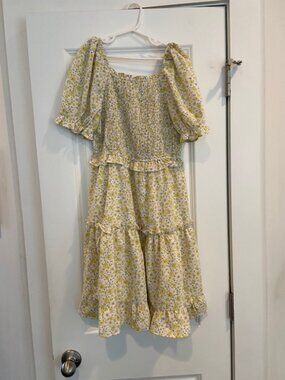 Hayden Girls XL (13-14 year old) Yellow Floral Dress